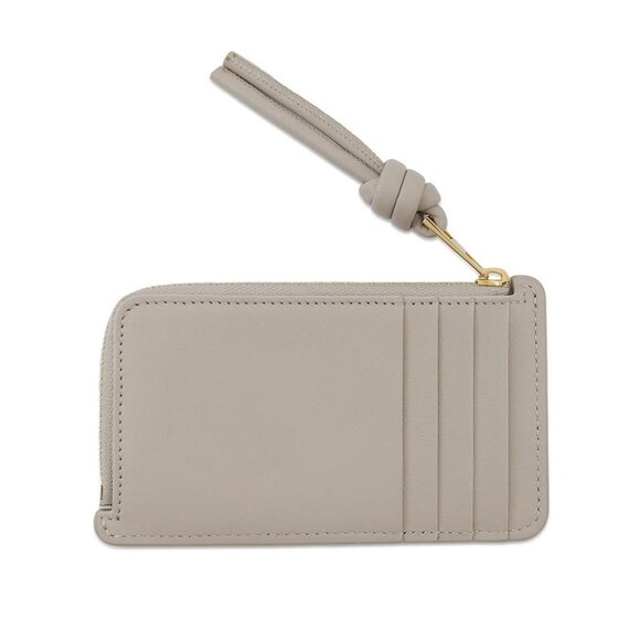 LOEWE Knot Coin Card Holder Shiny Nappa Calf Leather Light oats CEM1Z40X04 - Picture 3 of 9